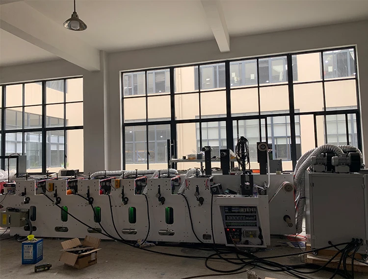Factory sale 4 5 6 7 colors label paper plastic film roll printer horizontal flexographic flexo printing machine