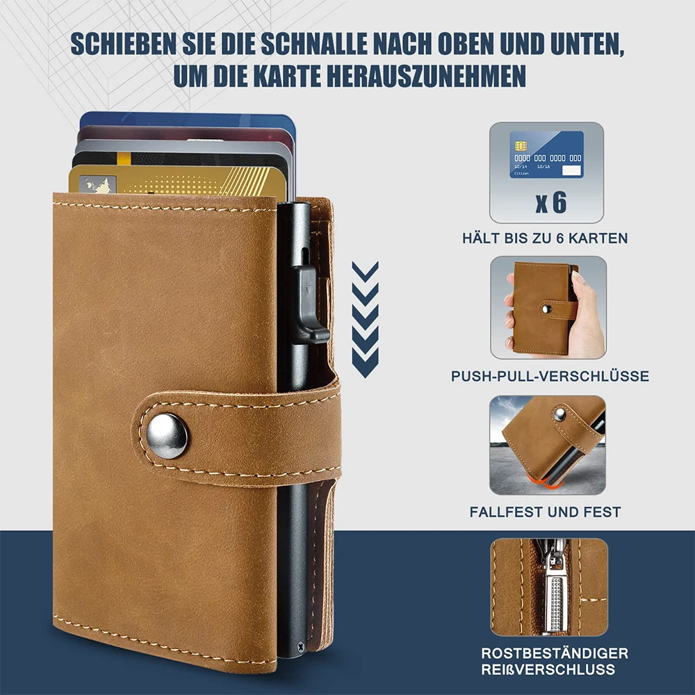 Custom Metal Wallet Credit Card Holder Aluminum Wallet With RFID Blocking