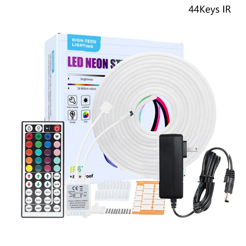 LED neon light strip 12V shaped line light waterproof 5 meter set flexible 6*12 RGB silicone rope light