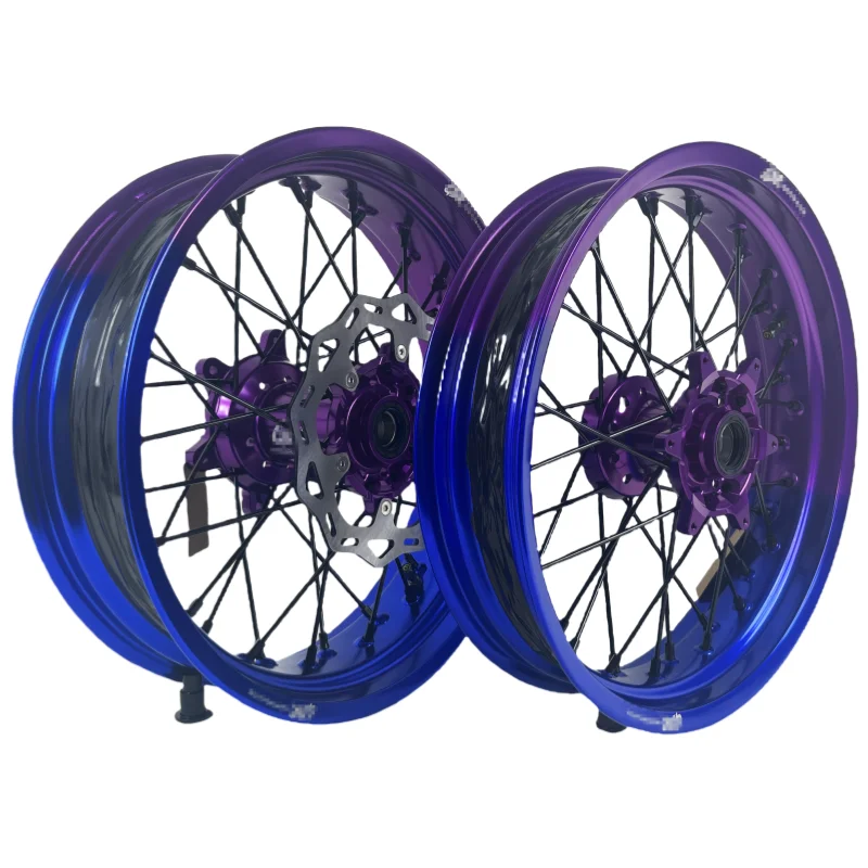 High Quality 17 Inch Supermoto Wheels with Two Color Rims for EXC SXF XCW
