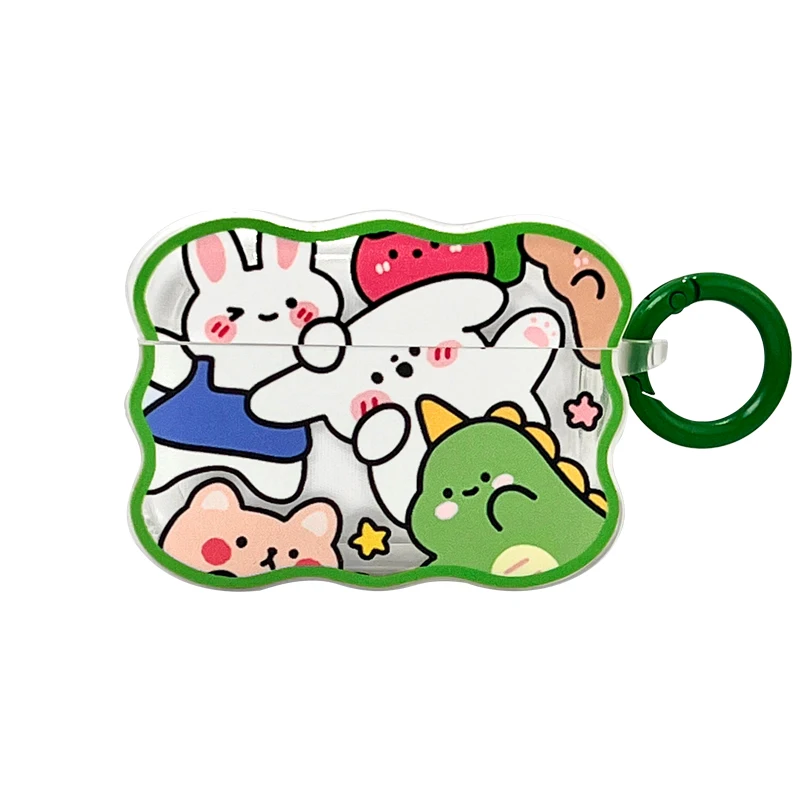 3D Cute small animal Wave shape Love conch Designer Soft Clear Case Wireless Headphone Cover for Apple Airpods 1 2 3 Pro