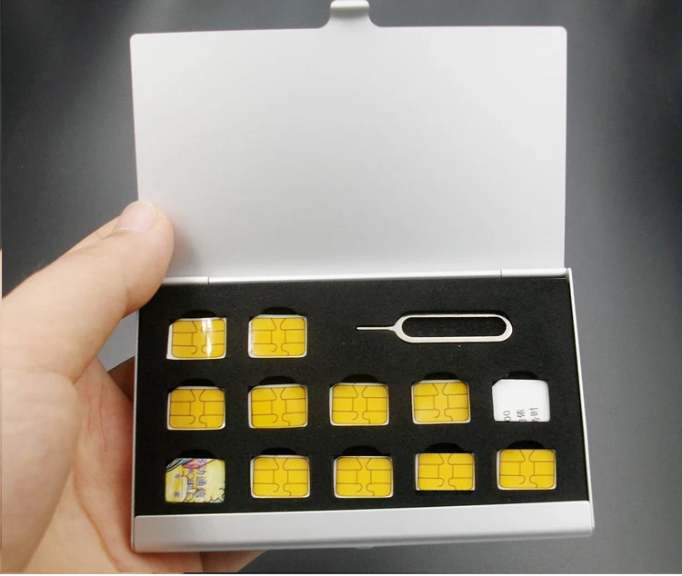 Custom Logo Metal Aluminum EVA Tray Slot sd Card Holder