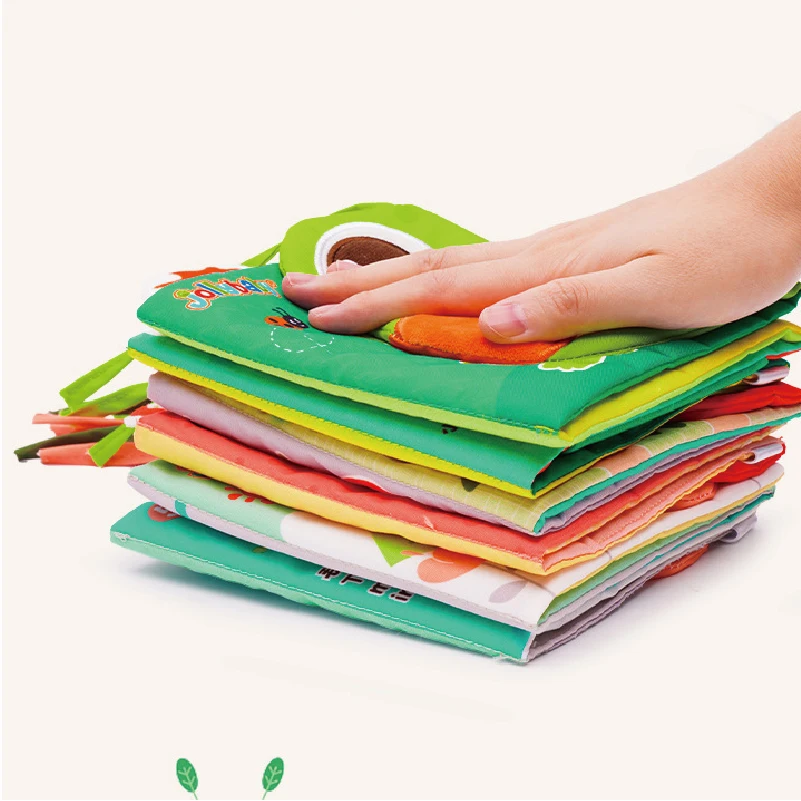 SEEJOYOU Science picture book educational early education cloth book 0-1 year baby Toy baby 3D Cartoon Animals cloth book