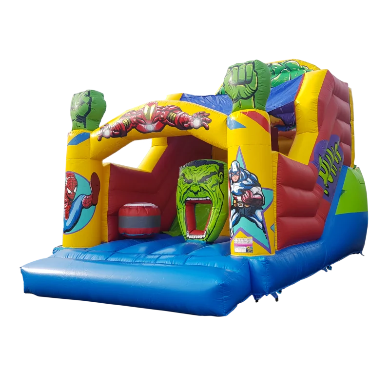 Commercial 3D Monster inflatable bounce house with dry slide air bouncer combo jumping bouncy castle slide for kids and adults