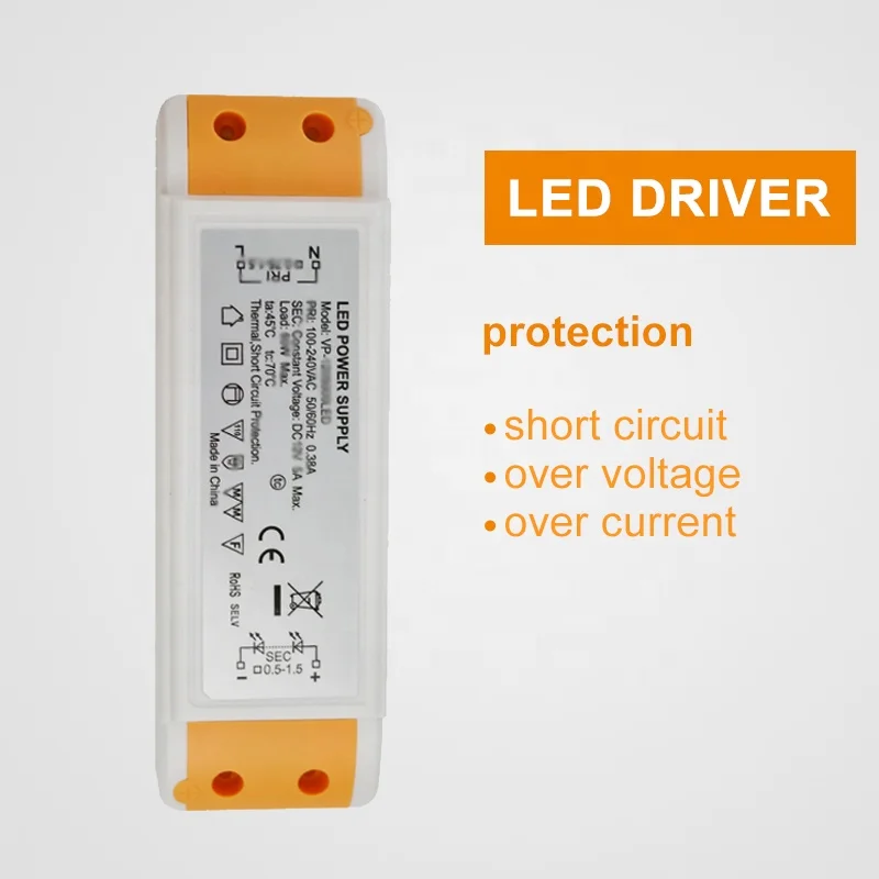 constant voltage 12v 24v Led power source 6w 12w 24w 33w 36w