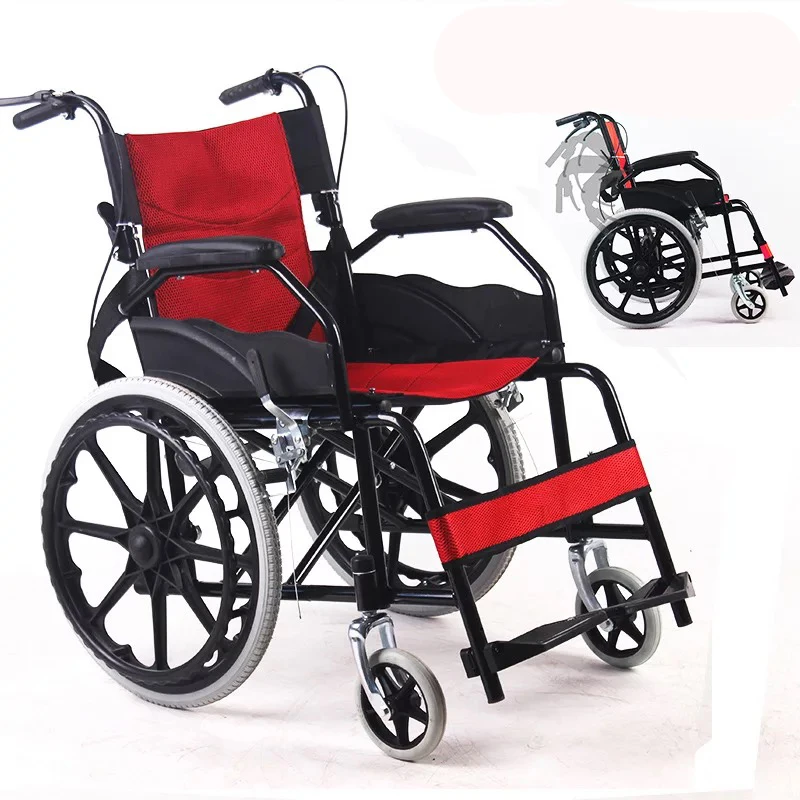 High Back Lightweight black oxford manual wheelchair Manual Folding Wheelchair