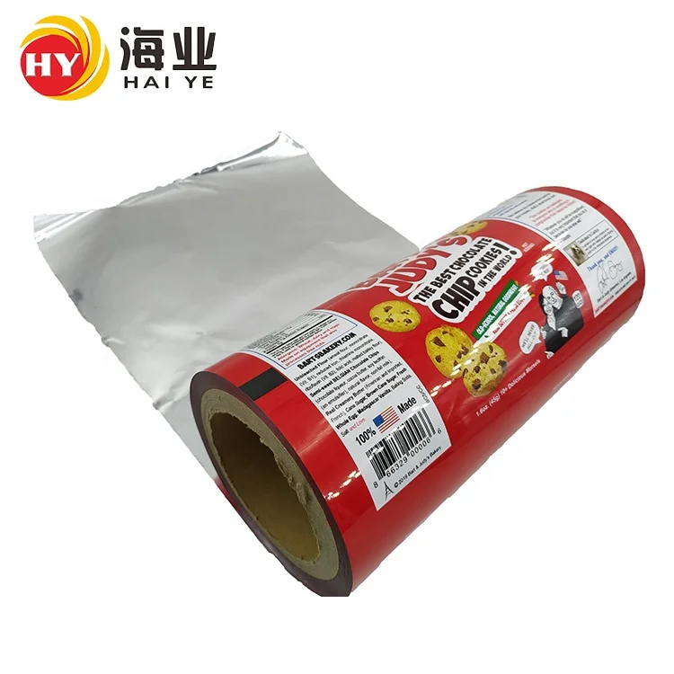
Custom printed recyclable food packaging plastic roll cookie packaging plastic film rolls 