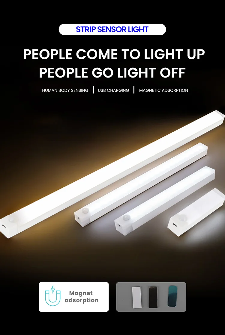 Factory Motion Sensor Mini Smart Battery Operated Adhesive Sticker LED Under Cabinet Light Battery