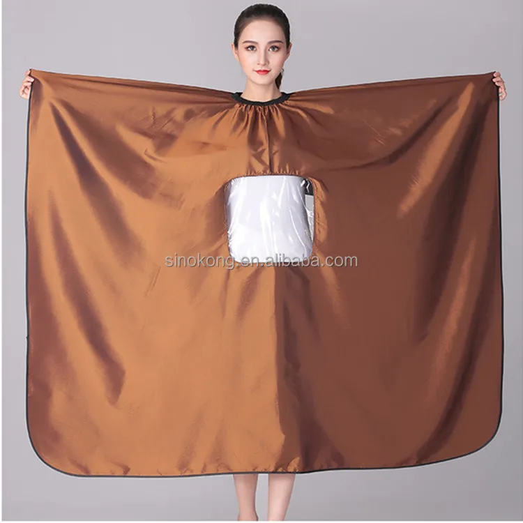 Wholesale With Window Hair Styling Cape Waterproof Hairdresser Cape Barber Salon Tools