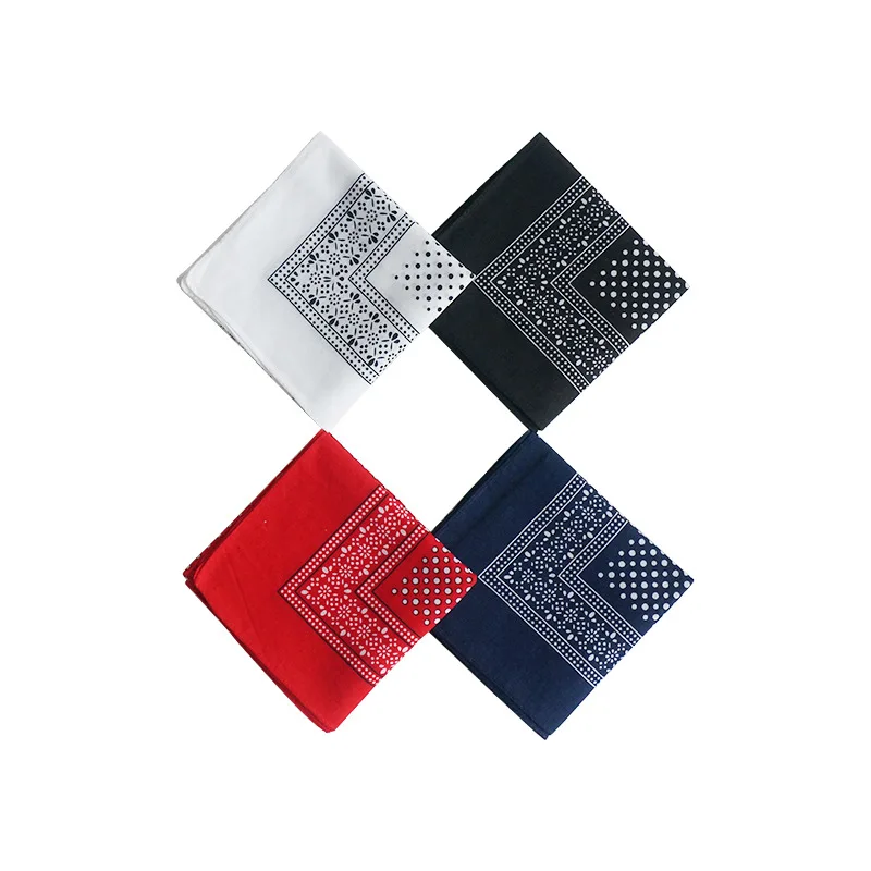 Wholesale Latest 100 % Cotton Sport Dot Neckerchief Screen Printed Custom Logo Screen Printed Head Scarf Paisley Dot Bandana