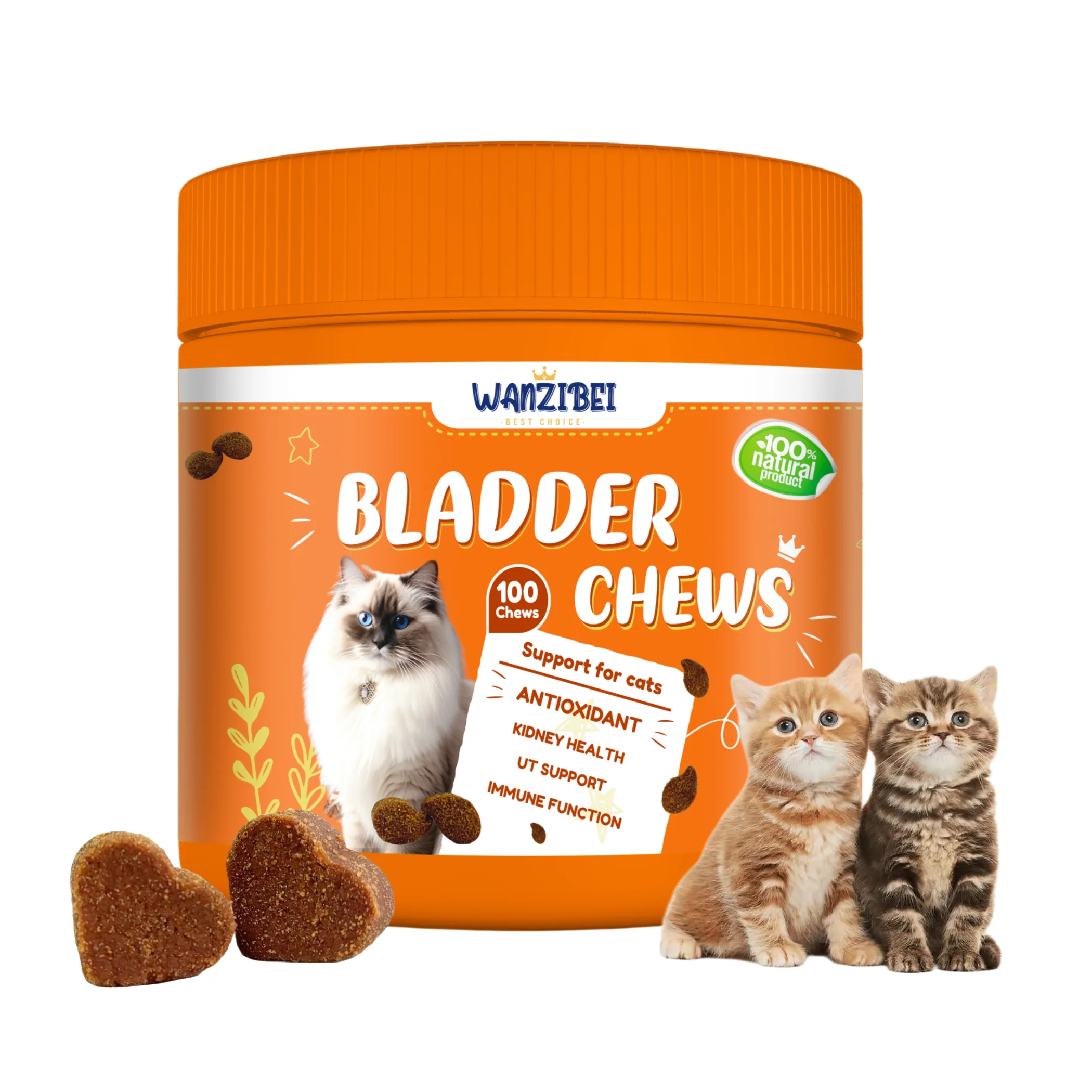 Cranberry Urinary Track Bites for Cats - Cat Bladder Health - Reduce & heal Kidney & Bladder - Supports the immune system - OEM