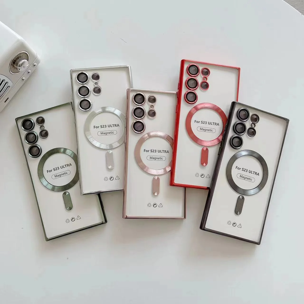 For S23Ultra S23Plus 2023 NEW Luxury For Magesafe Magnetic Charging Case for iPhone14 13 12 11 Pro Plating Shockproof Soft Cover