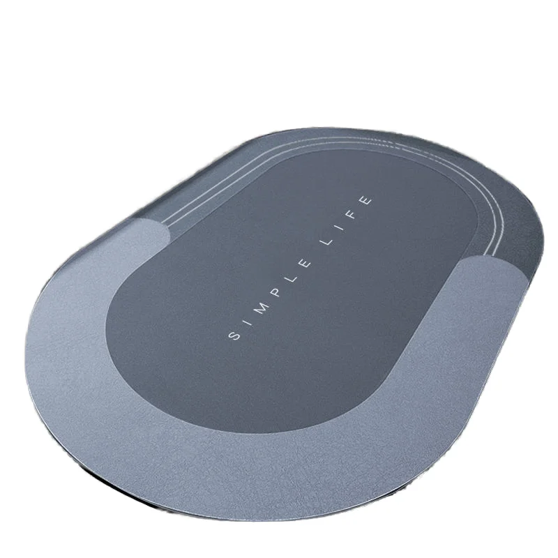 Chakme Modern Grey Soft Diatom Mud Absorbent Mat Non-Slip Anti-Slip Rubber Bath Mat Novelty Pattern Low MOQ Print for Home Use