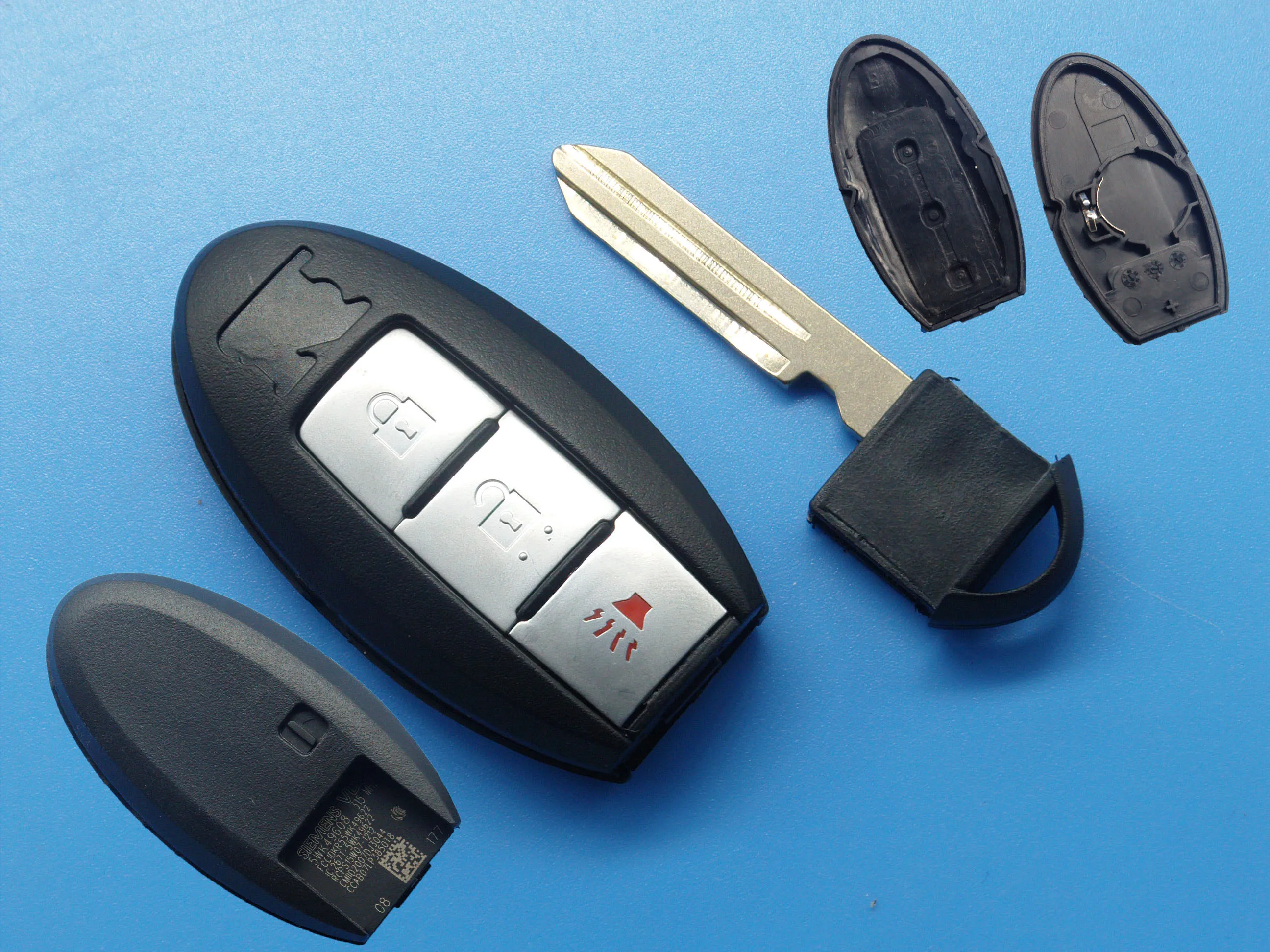 3 buttons smart keyless remote key fob case cover with uncut blade for N-issan GTR