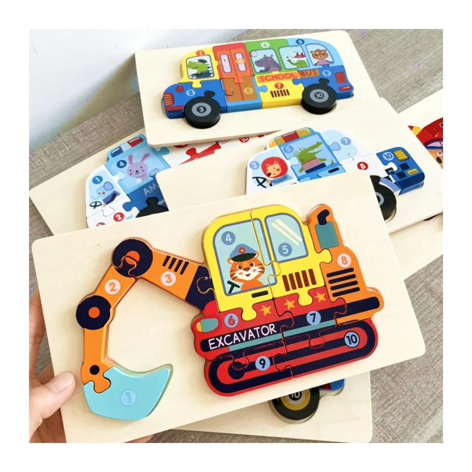 Toddler Animal Puzzle board Baby Exercise Logical Thinking Wooden Block Puzzle Development Brain Grab Boards