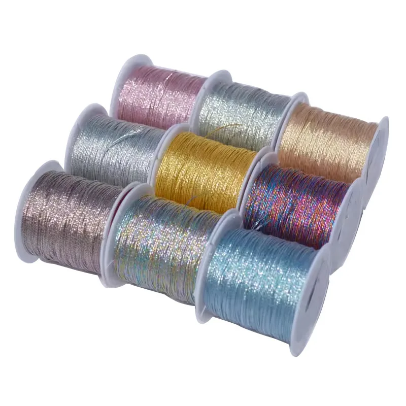 Wholesale Colorful Metallic yarn lurex yarn glitter thread nylon metallic sewing thread metallic embroidery threads