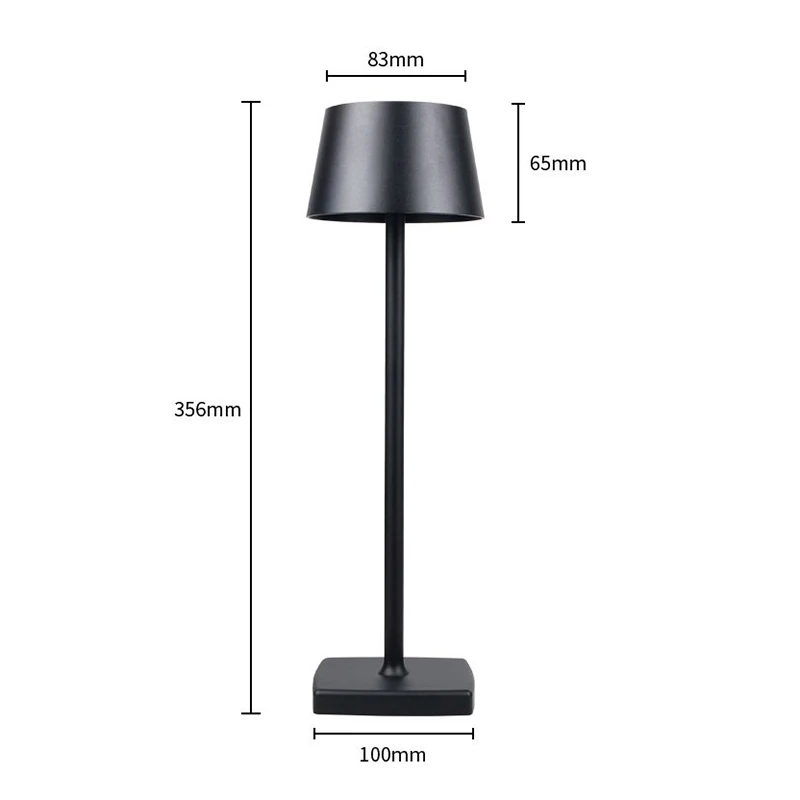 Cafe dining room decorative gold desk lamp adjustable battery operated cordless rechargeable led table lamps with shade