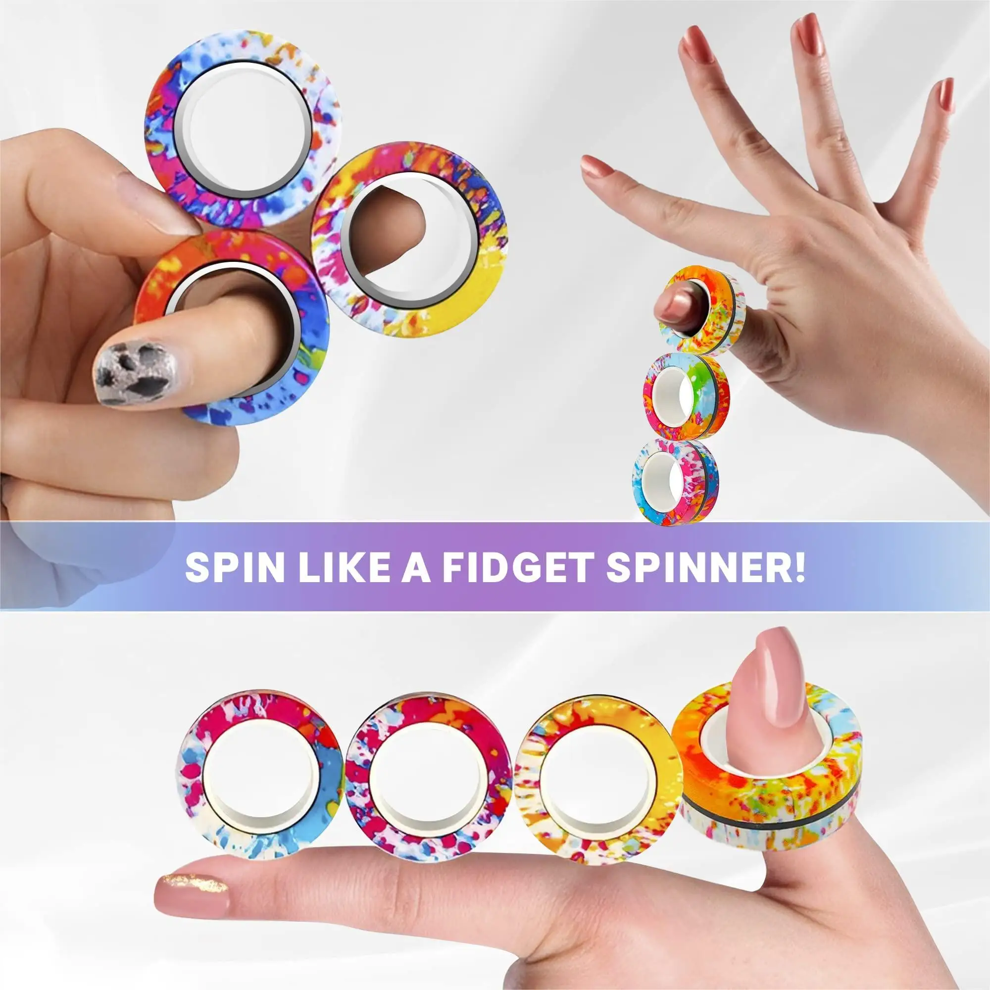 Fingers Magnet Rings Stress Relief Magical fidget Toys for Training Relieves Autism Magnetic Ring Fidget Spinner Toys