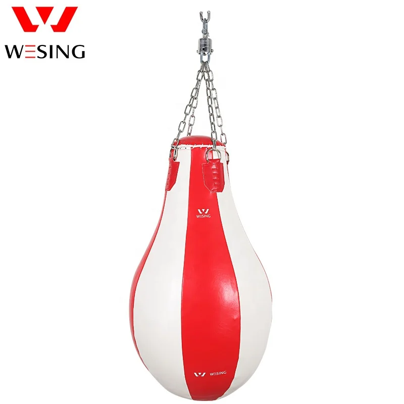 Wesing Customization High Quality Teardrop Punching Bags Heavy Leather Boxing Punching Bag For Adults