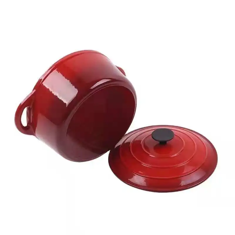 Healthy White enamel coated cast iron cookware dutch oven french pan cocotte