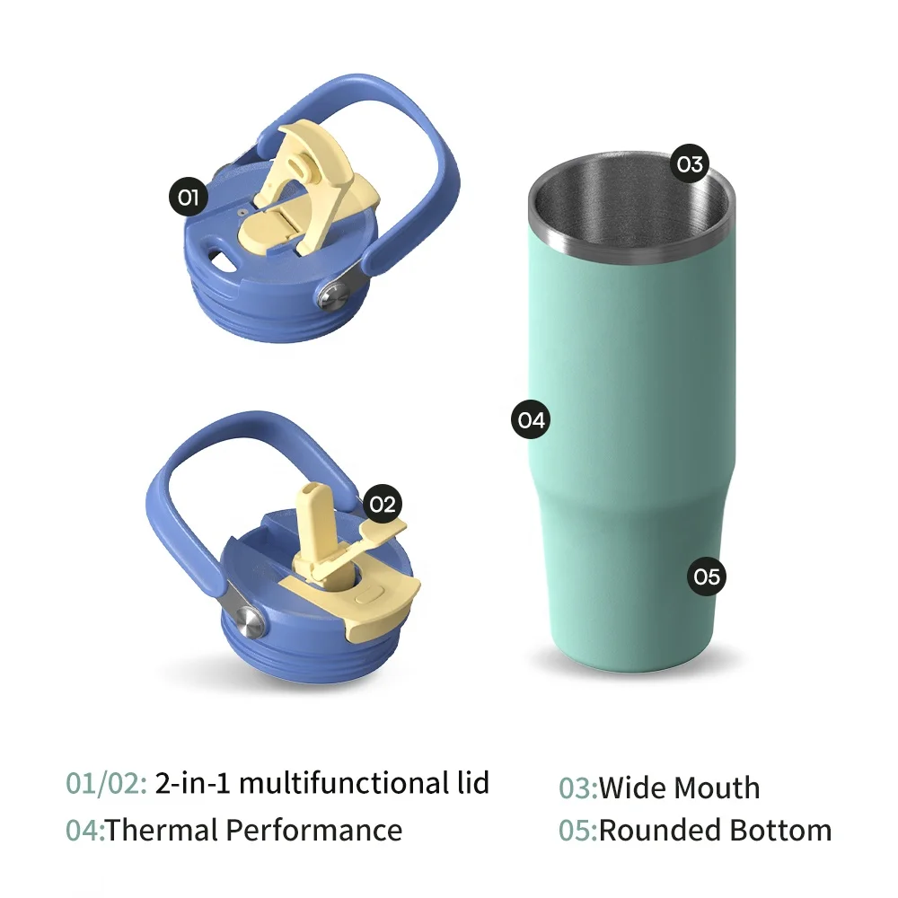 BPA free cheap double wall stainless steel tumbler cups 32/40/50OZ insulated mug coffee mug tumbler