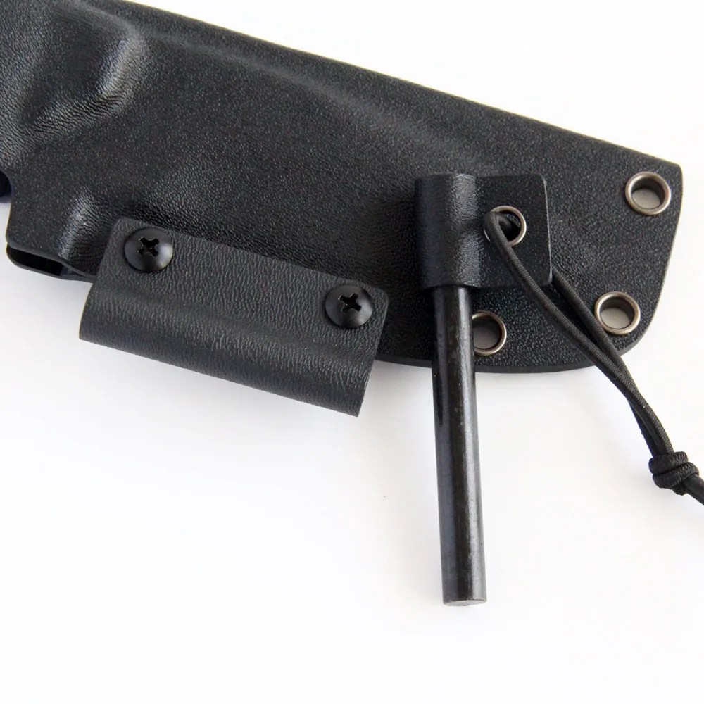 Tactical Kydex fire starter ferrocerium rod firesteel knife sheath kit includes mounting hardware