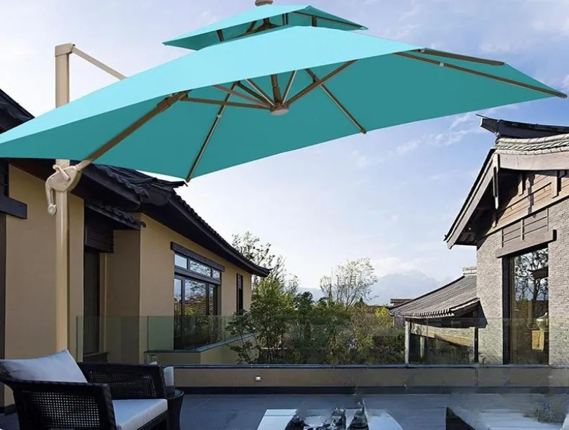Roma Umbrella With Light Large Outdoor Outdoor Advertising Umbrella Courtyard Garden Waterproof Umbrella