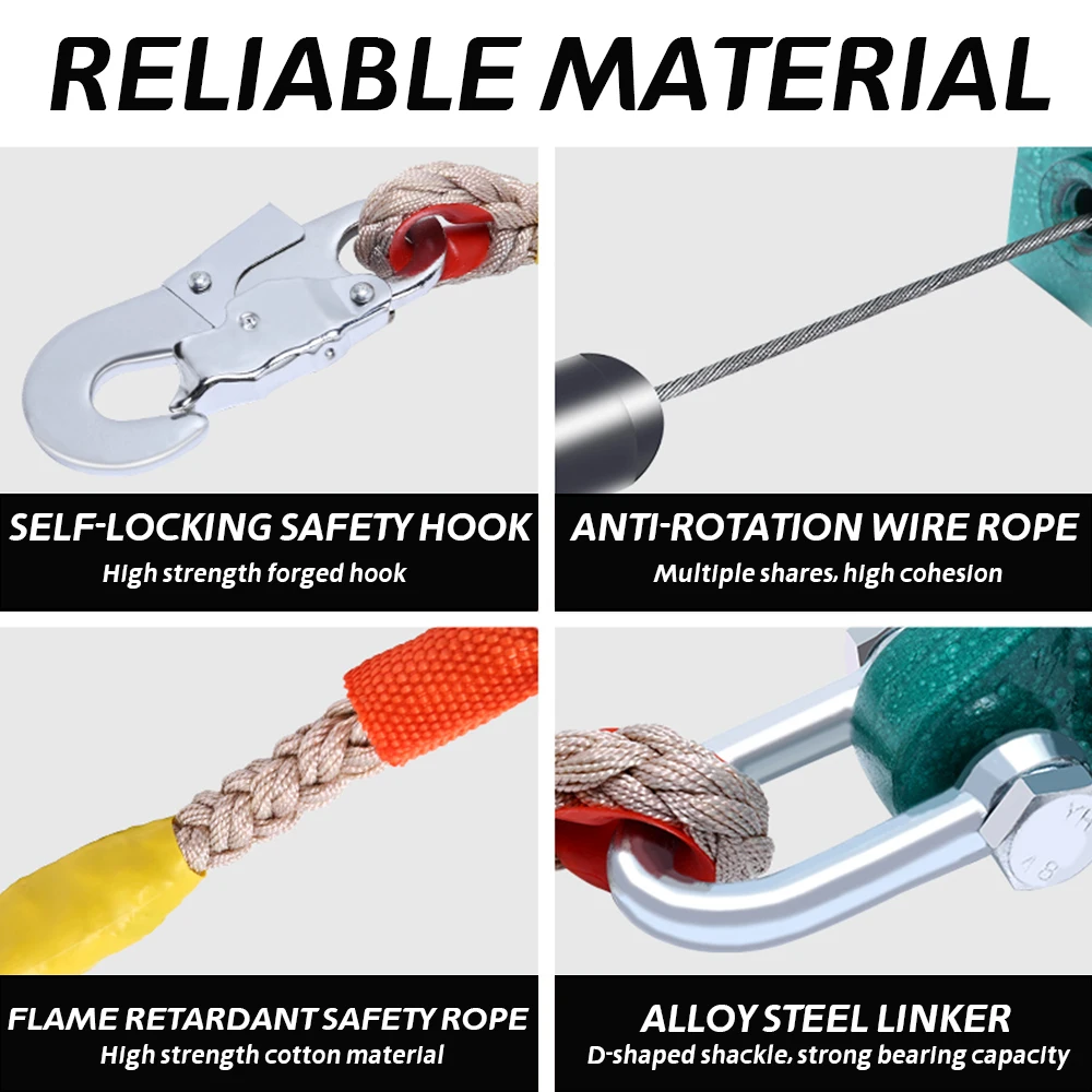 3-50m Anti-dropping Safety Catch Device Of Edge Service Self-retracting Fall Arrest Lifeline System Anti Falling Device