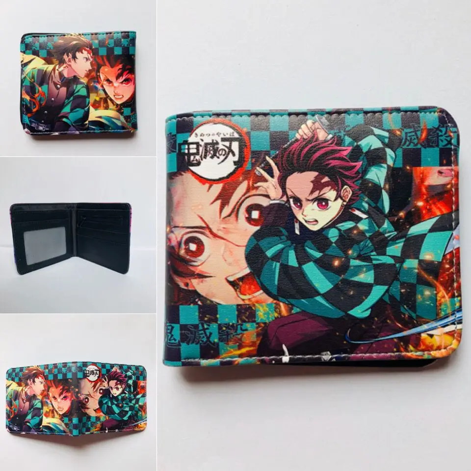 28 Styles Cartoon Anime teenagers PU leather wallet Kamado Tanjirou Kamado Nezuko Anime Wallets Coin Purse Demon Slayer