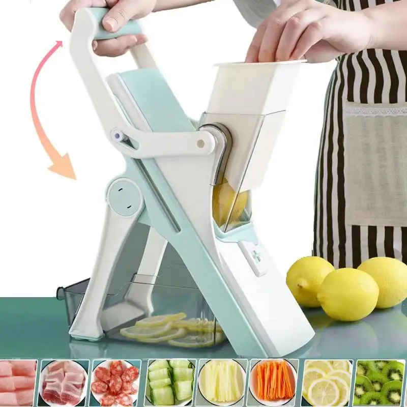 Multifunction Kitchen Accessories Safe Manual Onion Veggie Chopper Graters Frozen Meat Slicer Mandoline Vegetable Slicer Cutter