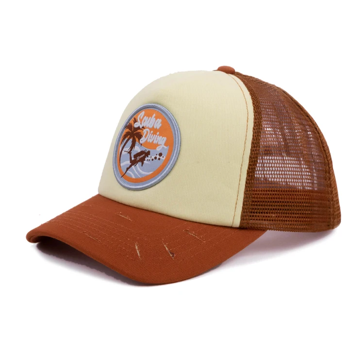 High Quality Women Blank Foam Mesh Baseball Gorra Custom 3D Embroidery Patch Vintage Distressed Trucker Hat Cap Wholesale