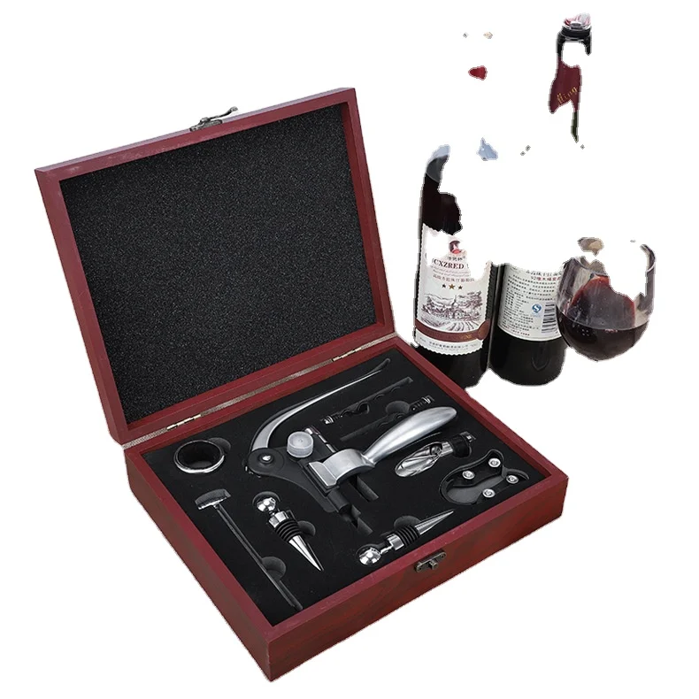 Wine Opener Gift Set, Wine Tool Accessories in Wooden Box included Rabbit Corkscrew
