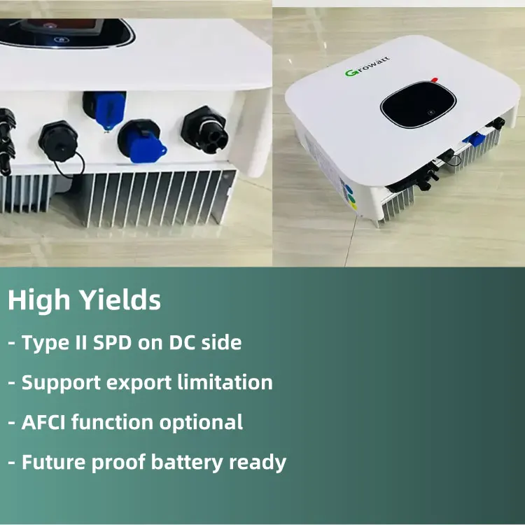 750 Watt Solar Kit Single Phase To Three Phase Growatt SPI 750~4000TL2-HV Off Grid Storage Inverters For Solar System