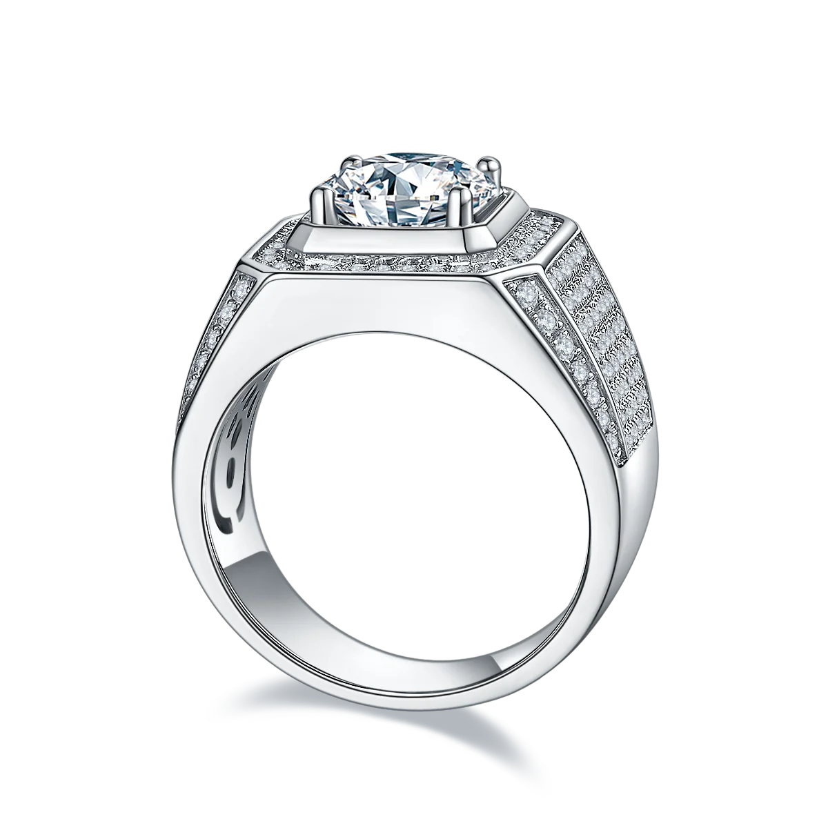 US JEWELS Moissanite Jewelry Diamond Ring Men 3ct VVS Moissanite Diamonds gift Hip Hop Band Ring