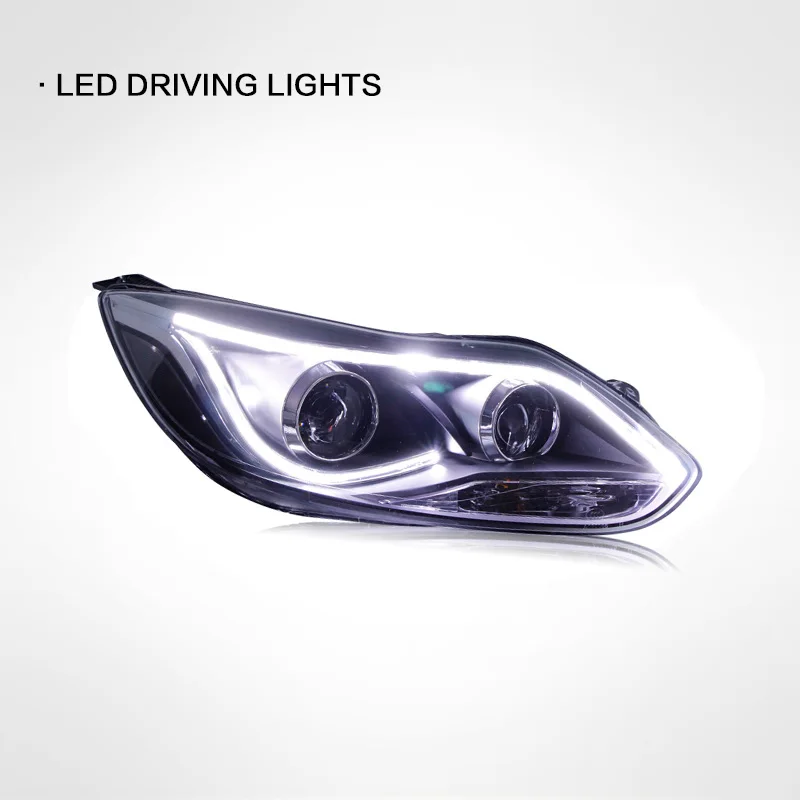 LED Daytime Light Headlights For Ford Focus 2012-2014 LED Tube Light Assembly Signal Lamp Accessories