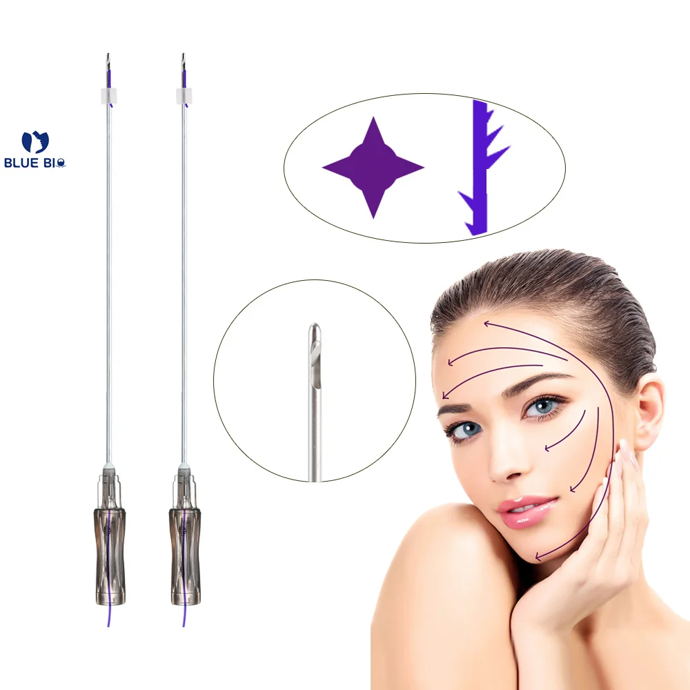 Ce Marked Wrinkle Remove 21g 90mm Hilos Pdo Korea Del Sur Blunt Cannula Cog 4d 6d Face Lifting Pdo Threads