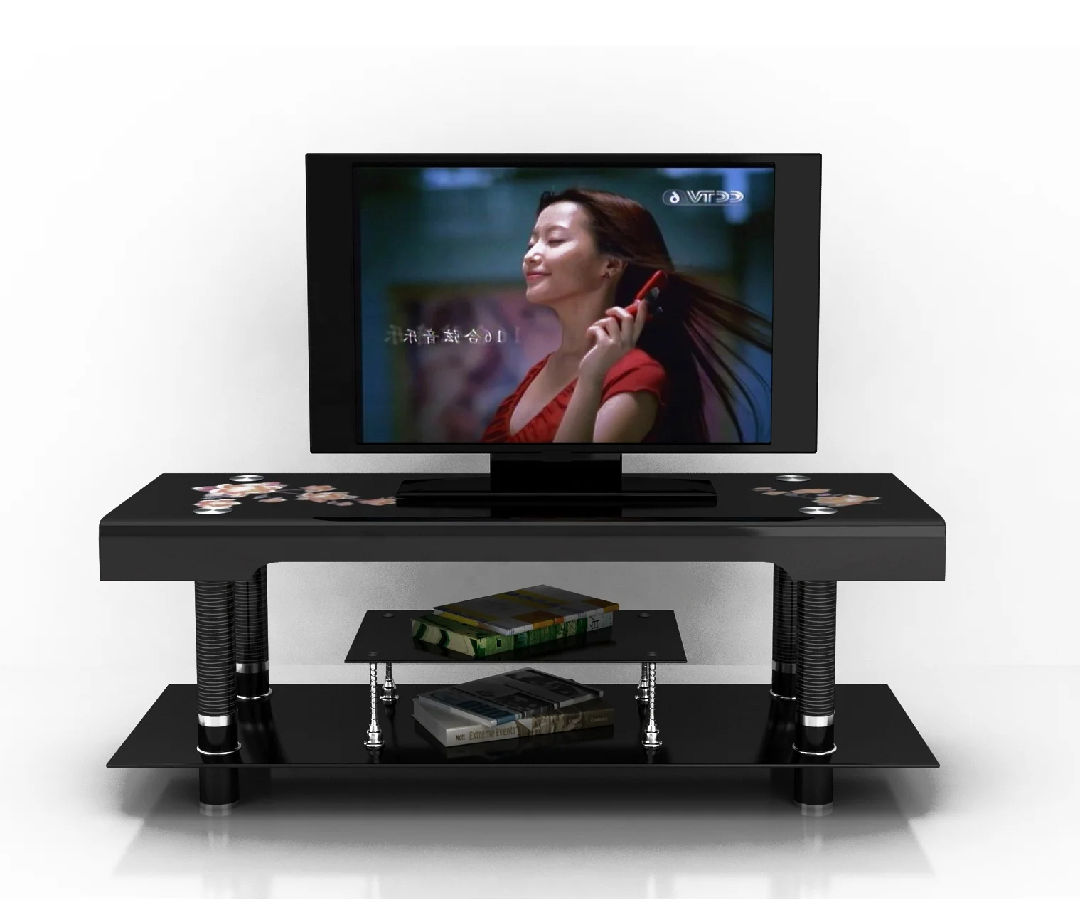 Черное толстое закаленное стекло для 32-65 дюймов, подставка для ЖК/светодиодного/плазменного телевизора, современная мебель для гостиной