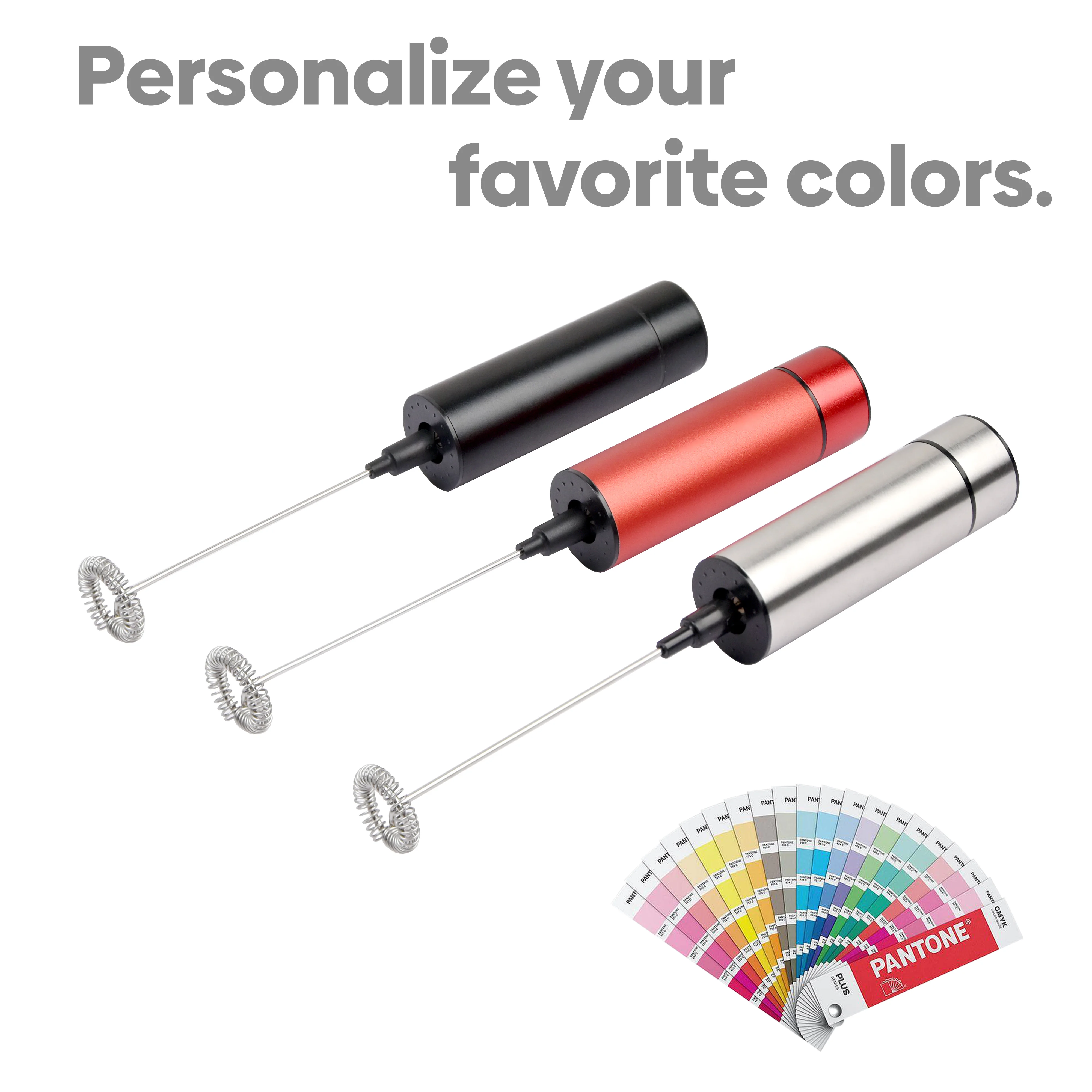 2023 Factory price Stainless steel handle portable battery automatic electric milk frother for mixer coffee