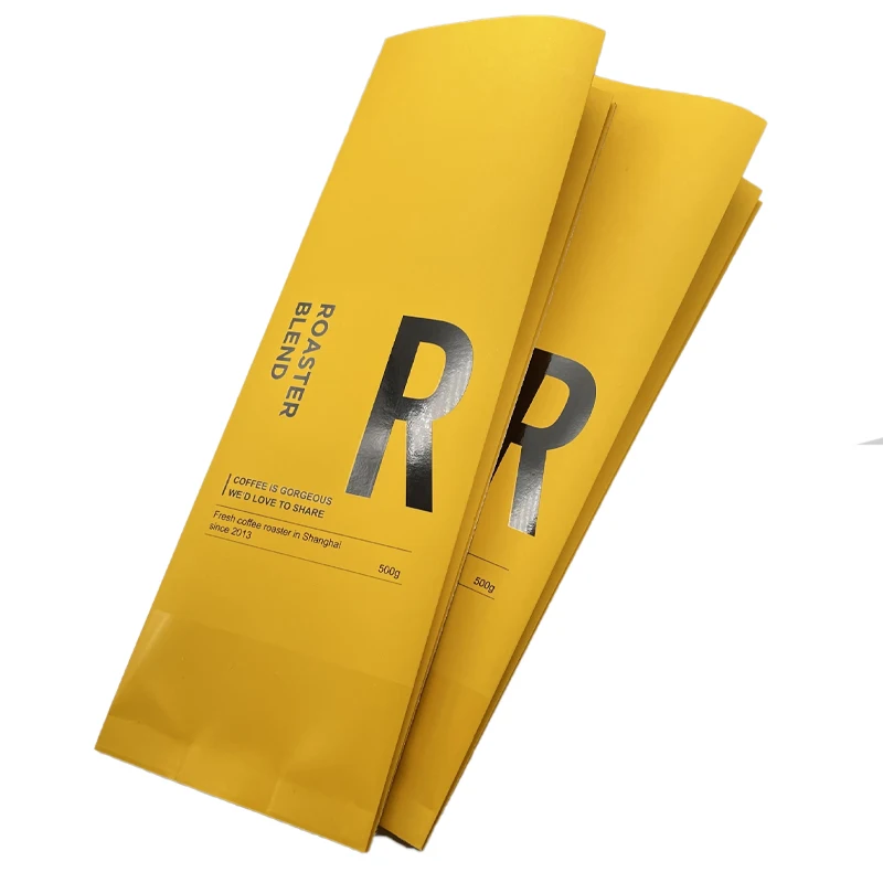 250g /500g Black Coffee Bag Silver Plastic Packaging Reusable Stand Up Plastic Zipper Coffee Bean Packaging Bags With Valve