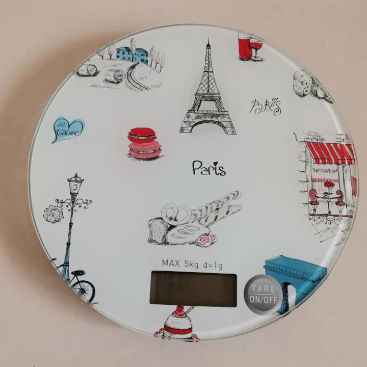 Hot Sales customer printing tempered glass digital kitchen scale