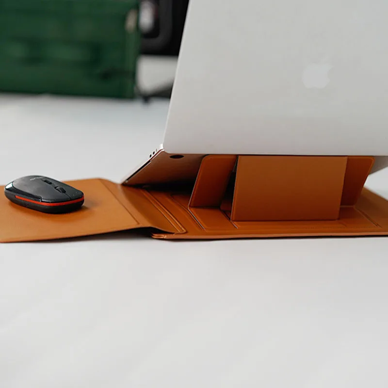 CUSTOM 3 in 1 Laptop Sleeve With Stand Waterproof PVC Case Laptop 13 inch Vegan Magnetic Sleeve for Macbook