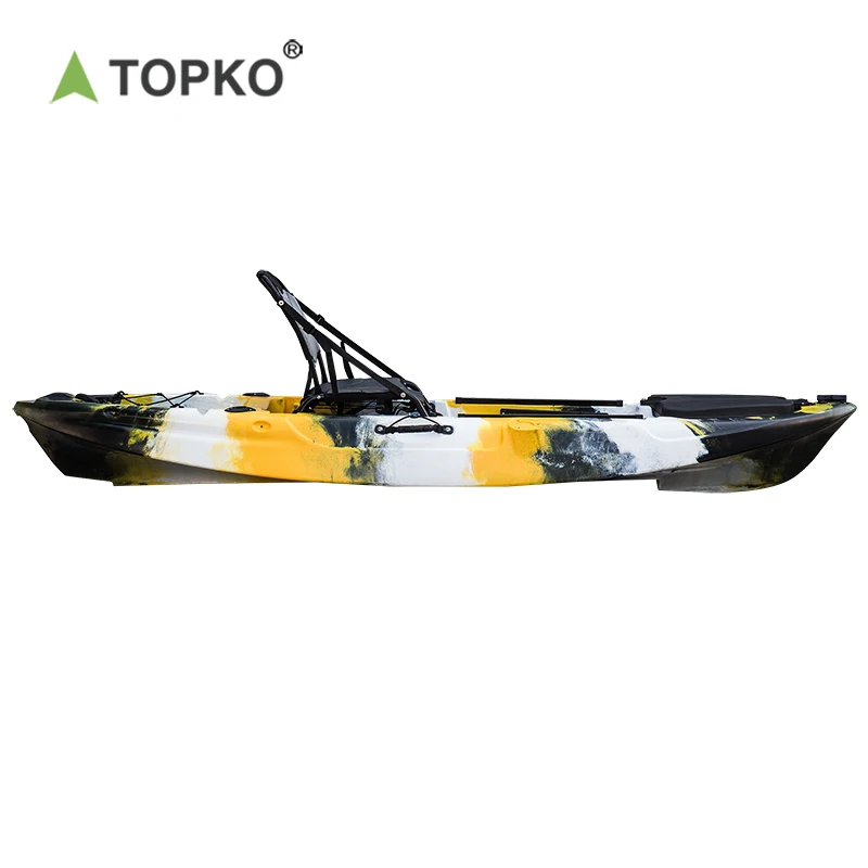 TOPKO wholesalewaterproof travel drop stitch sea canoe/kayak de pesca a pedales fishing foot pedals boat for cheap sale