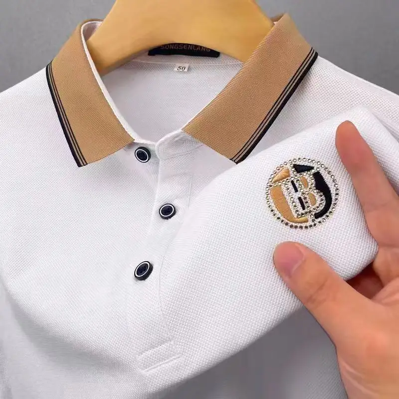 2024 Asserted Colors Hotsale Polo T-shirt Short Sleeve  Loose Lapel Polo Shirts For Men