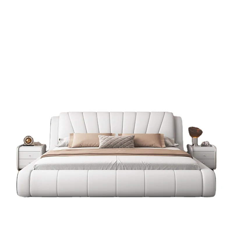 Bedroom Furniture King Size Bed Frame Italian Velvet Upholstered Bed Set Luxury Modern Double Beds