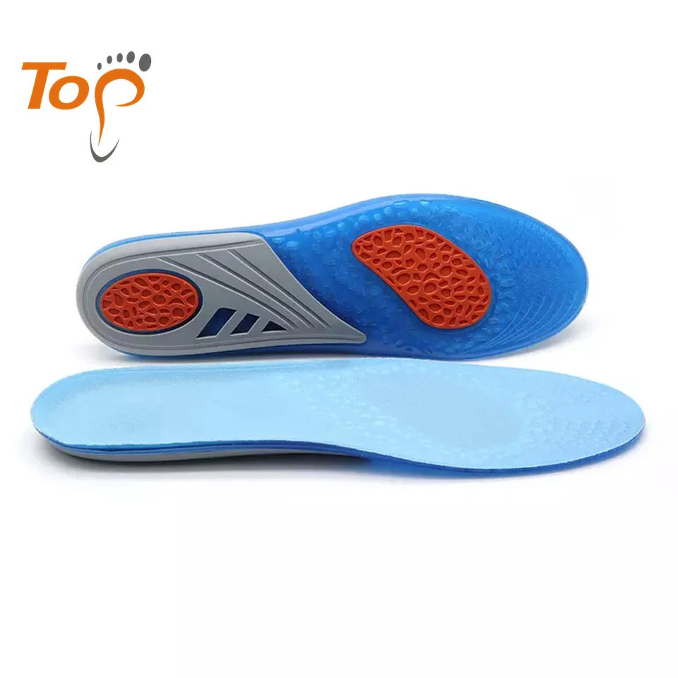 Suitable for running shoes soft TPE material anti-fatigue orthopedic flat heel gel sports insoles