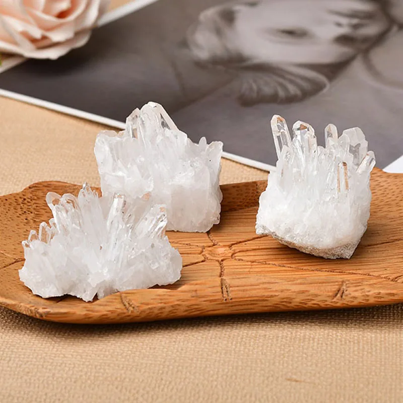 Natural Mineral Cluster Rock Quartz Clear Quartz Crystal Cluster Healing Stone Crystal Point For Home Decoration