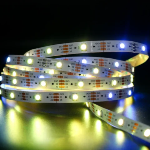 Водонепроницаемая IP67 IP68 dc5v 30 led 9W 5050RGB SK6812 IC полосы программируемая Пиксельная Светодиодная лента