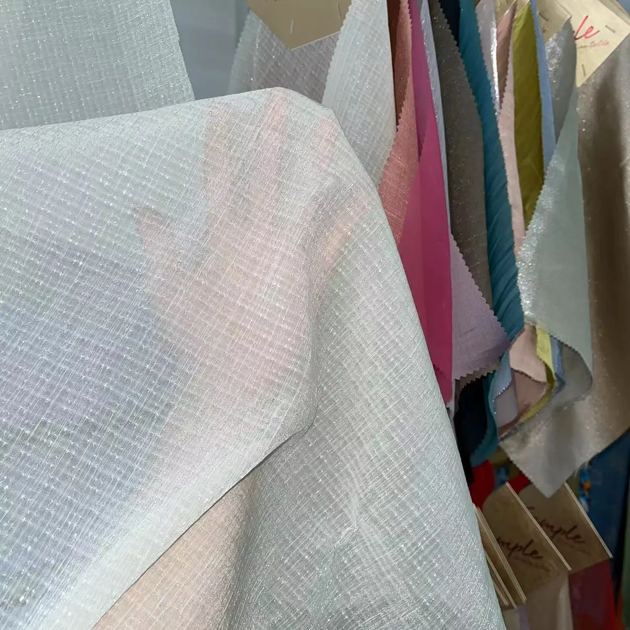 Wholesale price high quality stars bight and shiny chiffon organza fabric for women shirts and dress