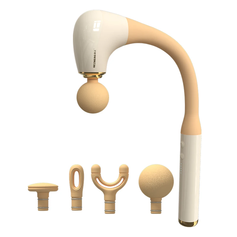 Extended handle high speed deep tissue massage product with color touch screen Handheld massage gun back massager