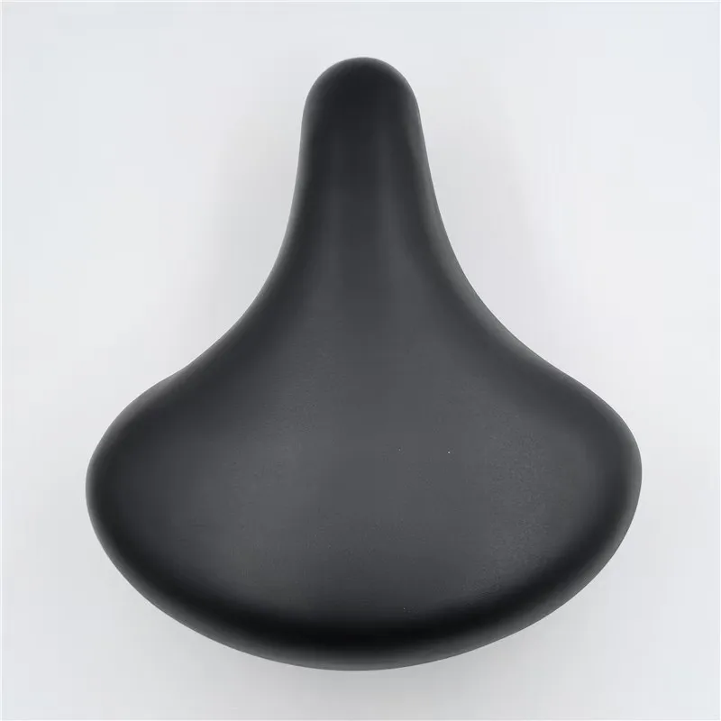 New Style Long Bicycle Saddle Big Foam with Steel Base and Clamp Simple Leather and PU Material Banana Bike Seat
